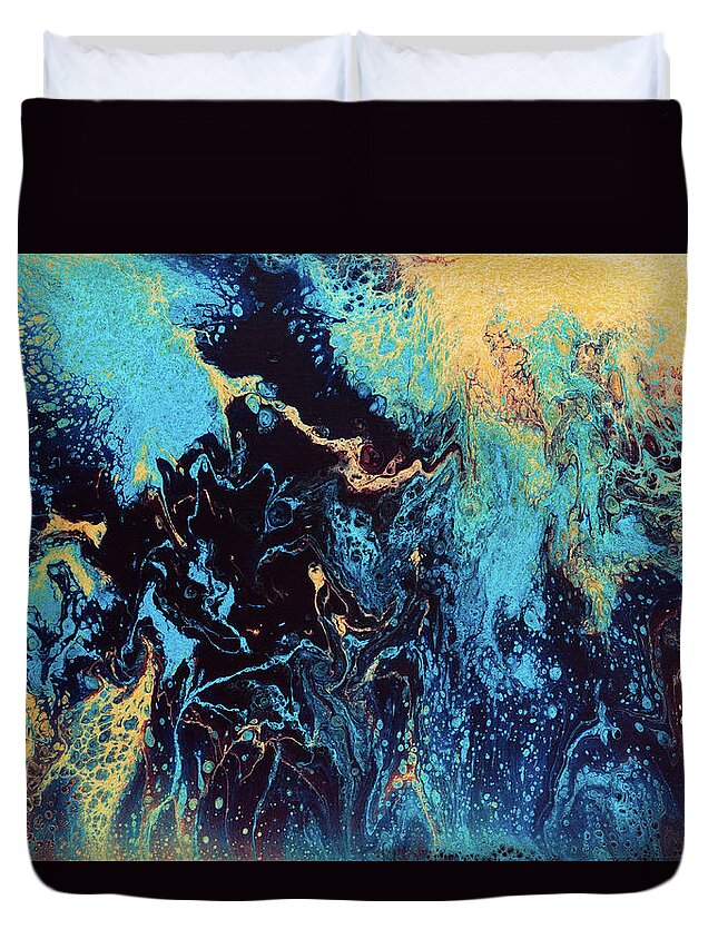 Fluid Duvet Cover featuring the painting Momentary Venus by Jennifer Walsh