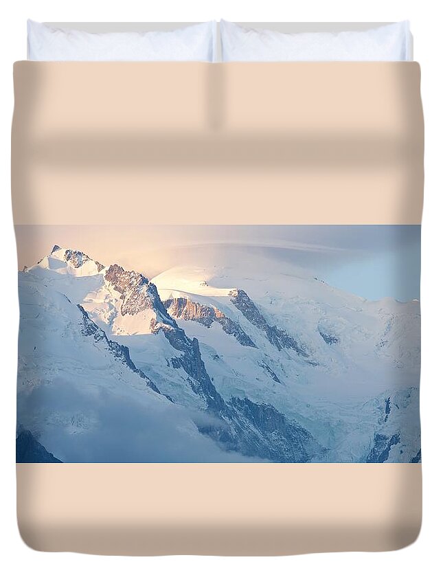 Mont Blanc Duvet Cover featuring the photograph Mont Blanc sunrise by Stephen Taylor