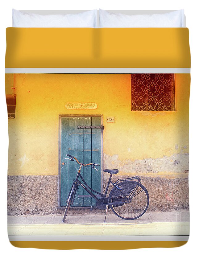 Bikes Duvet Cover featuring the photograph Monterosso 5 by Becqi Sherman