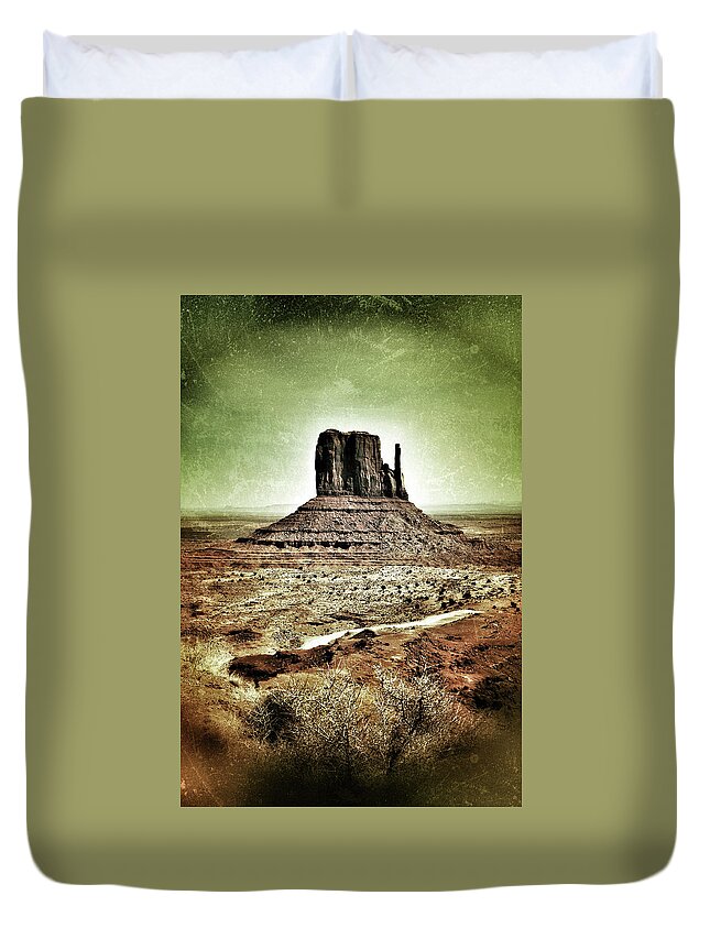 Scenics Duvet Cover featuring the photograph Monument Valley Mesa Wild West Landscape by Moreiso