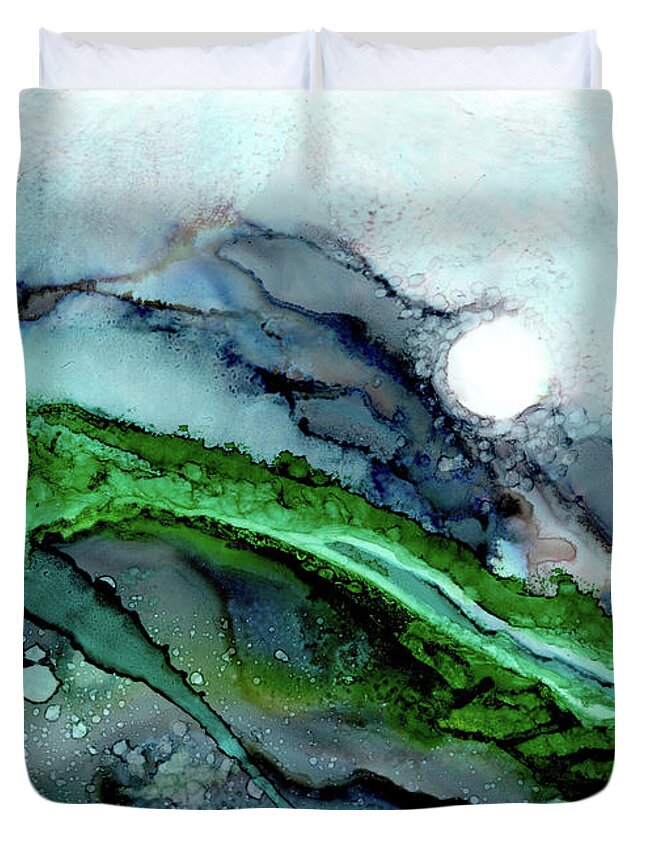 Moon Duvet Cover featuring the painting Moondance I by Kathryn Riley Parker
