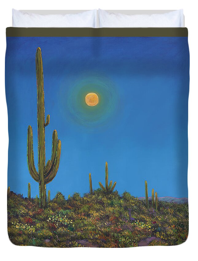 Arizona Duvet Cover featuring the painting Moonlight Serenade by Johnathan Harris