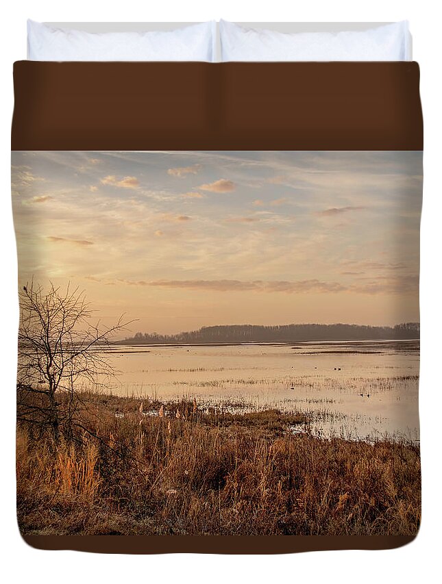 Bombay Hook Duvet Cover featuring the photograph Morning At Boombay Hook by Kristia Adams