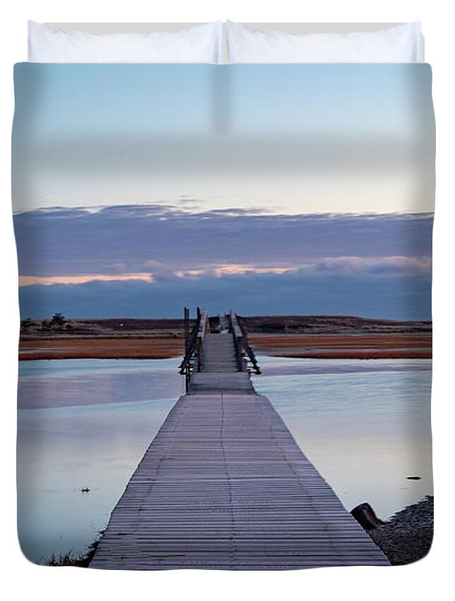 Pear Duvet Cover featuring the photograph Morning BoardWalk by William Bretton