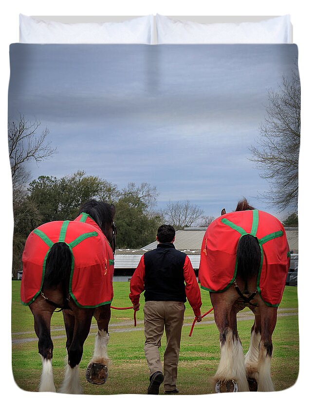 Horse Duvet Cover featuring the photograph Morning Stroll by JASawyer Imaging