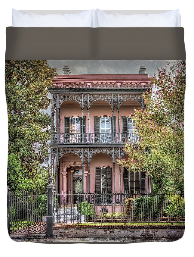 Garden District Duvet Cover featuring the photograph Morris Israel House by Susan Rissi Tregoning