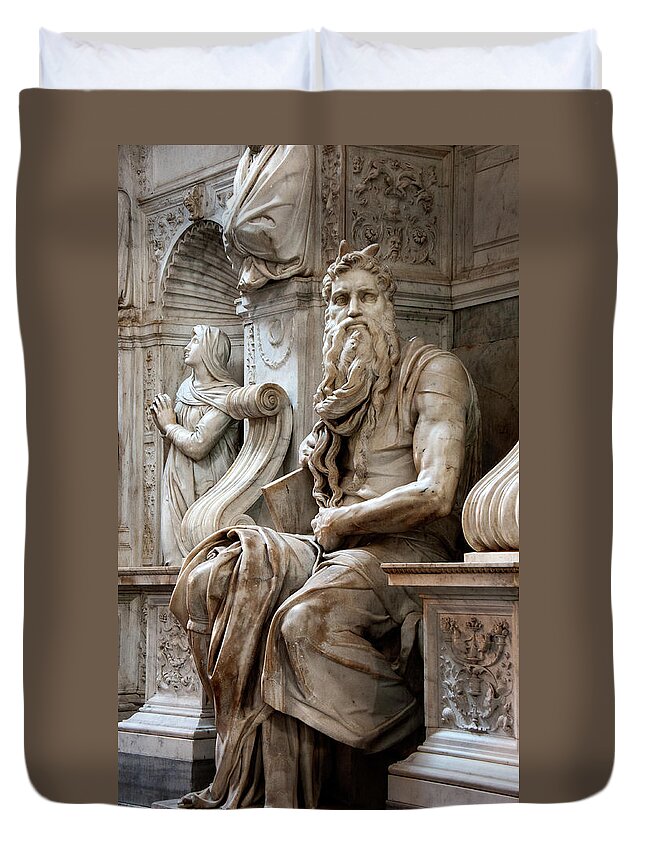 Moses Duvet Cover featuring the photograph Moses Michelangelo by Weston Westmoreland
