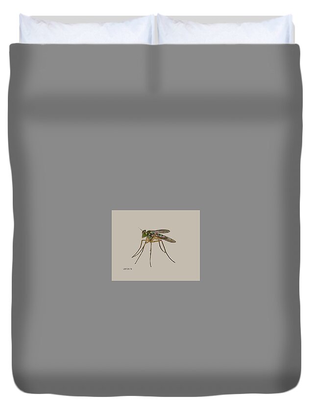 Mosquito Duvet Cover featuring the digital art Mosquito by Larry Linton