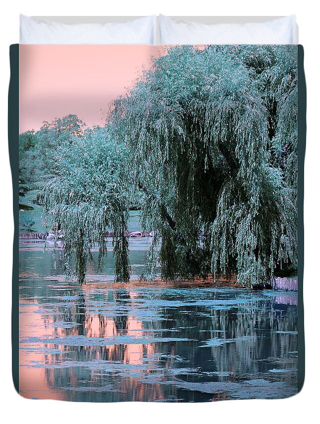 Willow Tree Duvet Cover featuring the photograph Mother Willow Infrared by Colleen Cornelius