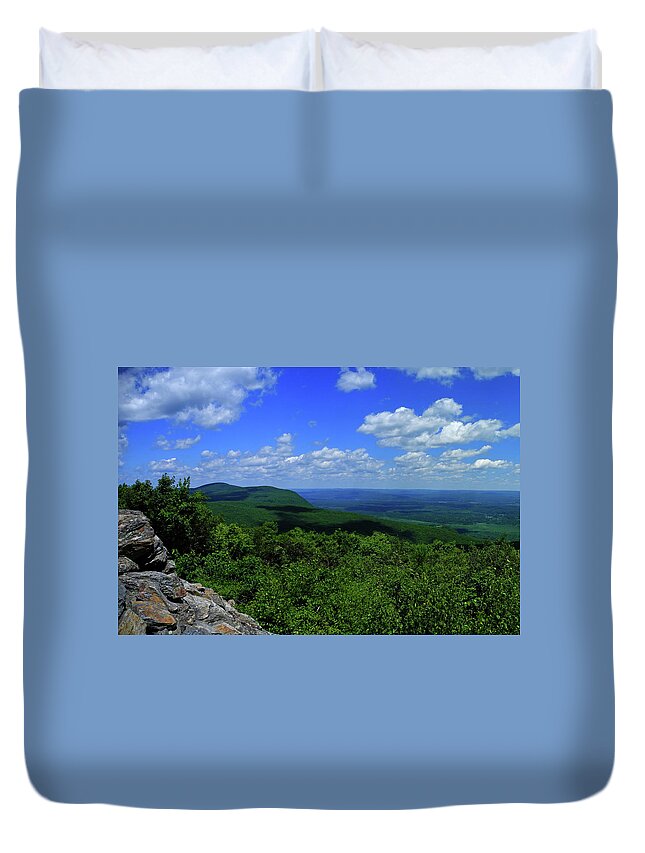 Mount Everett And Mount Race From The Summit Of Bear Mountain In Connecticut Duvet Cover featuring the photograph Mount Everett and Mount Race from the Summit of Bear Mountain in Connecticut by Raymond Salani III