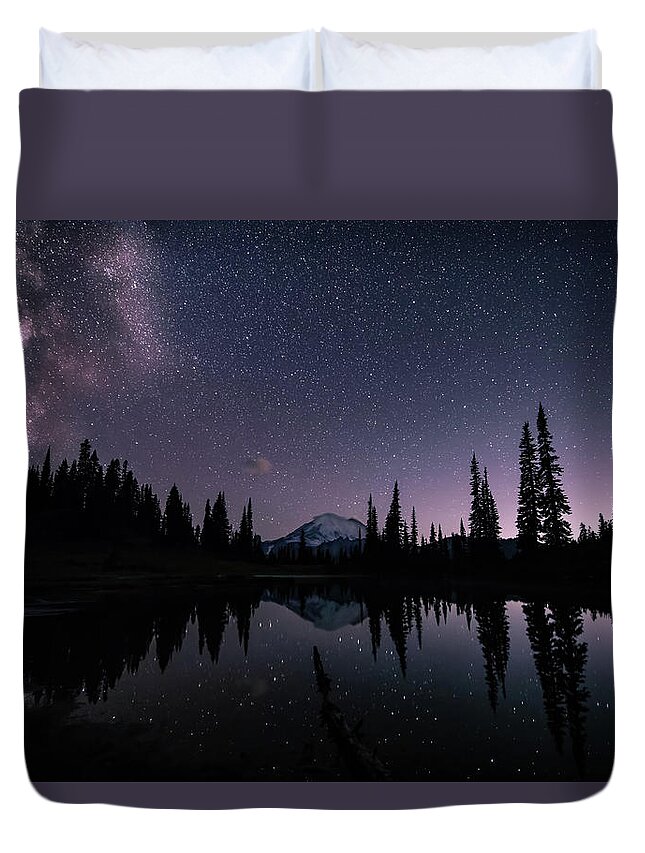 Mount Rainier Duvet Cover featuring the photograph Mount Rainier from Tipsoo by Judi Kubes