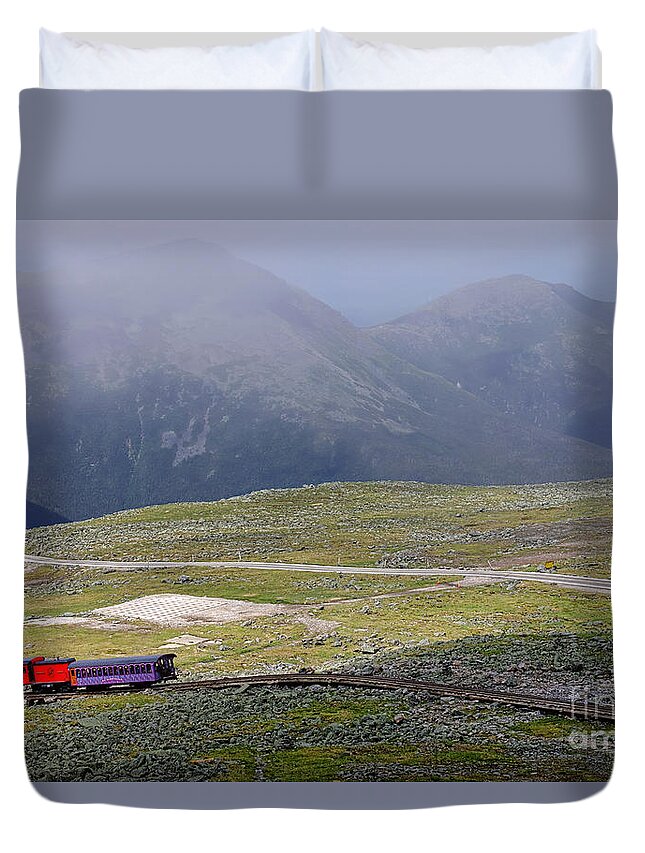 Mount Duvet Cover featuring the photograph Mount Washington Cog Railway by Olivier Le Queinec
