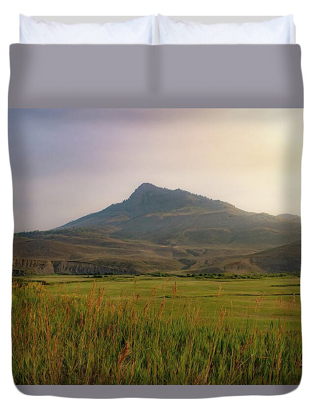 Mountain Duvet Cover featuring the photograph Mountain Sunrise by Nicole Lloyd