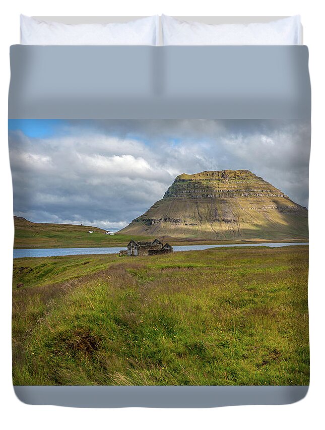 David Letts Duvet Cover featuring the photograph Mountain Top of Iceland by David Letts