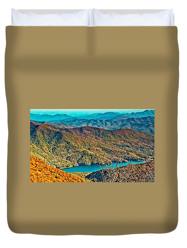 Mountains Duvet Cover featuring the photograph Mountain View by Allen Nice-Webb