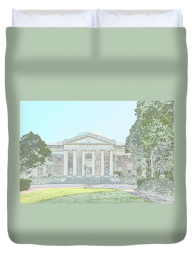 Chapel Hill Duvet Cover featuring the photograph Morehead Planetarium by Minnie Gallman