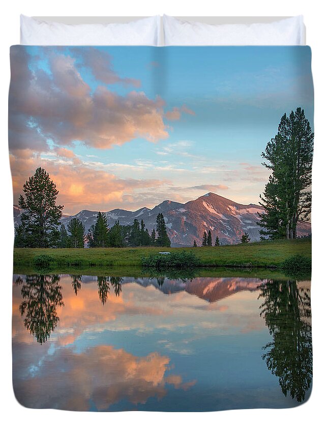 00574864 Duvet Cover featuring the photograph Mt. Dana Reflection, Tioga Pass #4 by Tim Fitzharris