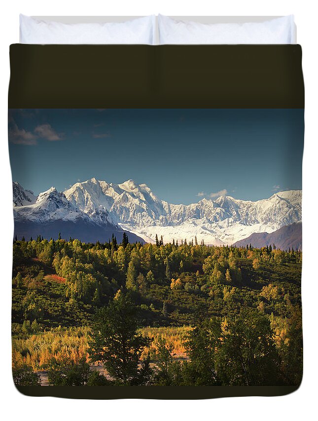 Scenics Duvet Cover featuring the photograph Mt. Mckinley- Alaska by Enn Li  Photography