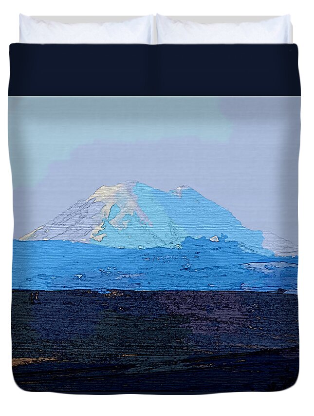 Mountain Duvet Cover featuring the photograph Mt. Ranier by Robert Bissett