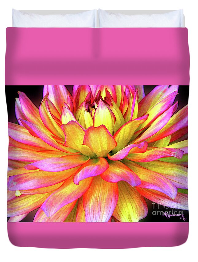 Multicolored Dahlia Duvet Cover For Sale By Mariarosa Rockefeller