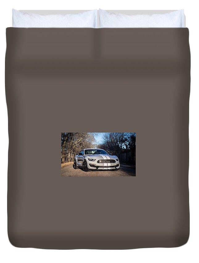 Car Mustang Gt350 Duvet Cover featuring the photograph Mustang GT 350 by Rocco Silvestri
