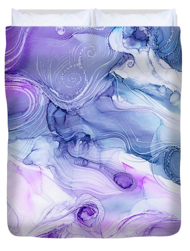 Alcohol Duvet Cover featuring the painting My Purple Heaven by KC Pollak
