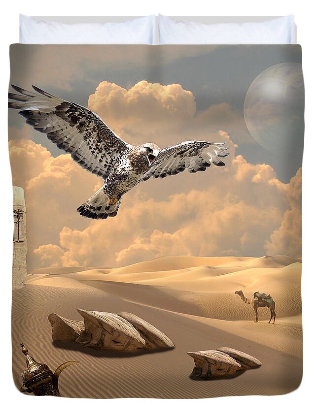 Desert Duvet Cover featuring the digital art Mystica of desert by Alexa Szlavics
