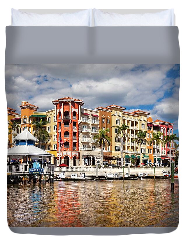 Estock Duvet Cover featuring the digital art Naples Florida by Lumiere