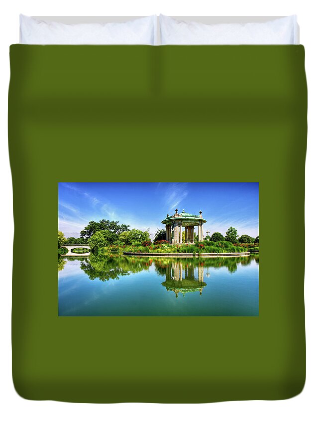 Nathan Frank Bandstand Duvet Cover featuring the photograph Nathan Frank Bandstand by Randall Allen