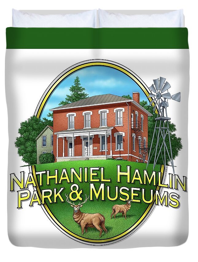 Audubon Duvet Cover featuring the digital art Nathaniel Hamlin Museum by Scott Ross