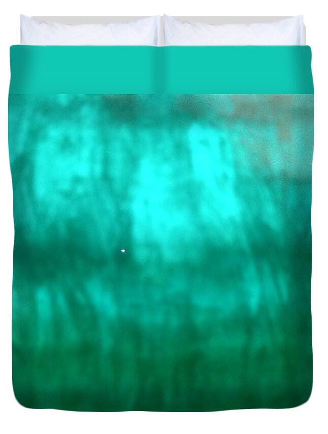 Aquamarine Duvet Cover featuring the digital art Nature Blue Pool by Scott S Baker