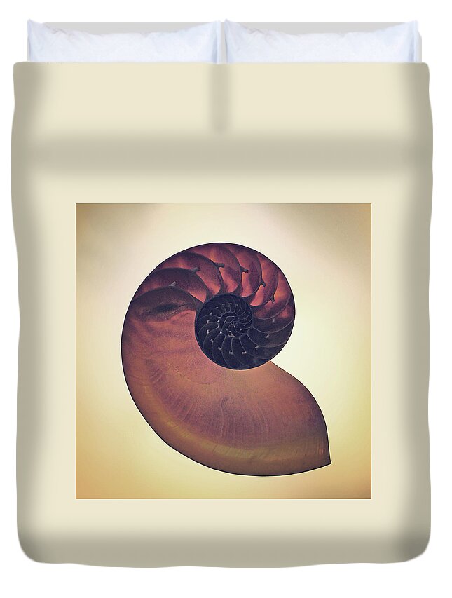 Tranquility Duvet Cover featuring the photograph Nautilus Shell by Con Ryan