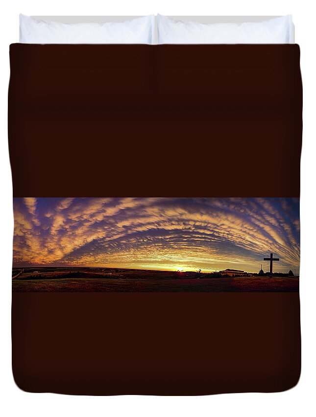 Nebraskasc Duvet Cover featuring the photograph Nebraska Mammatus Sunset 016 by Dale Kaminski