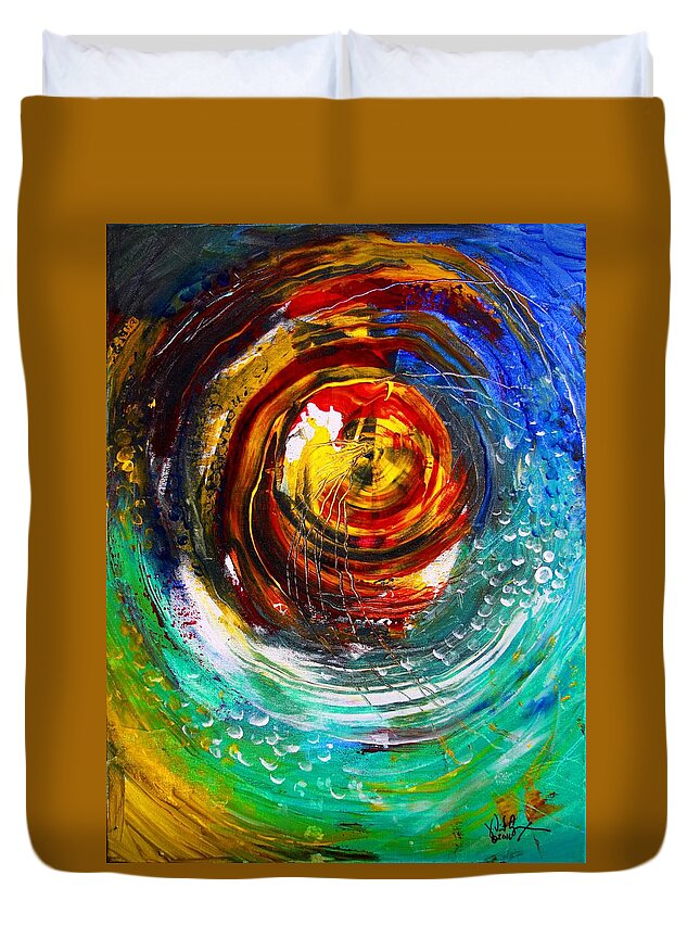 Abstract Duvet Cover featuring the painting Necessary Anchor by J Vincent Scarpace