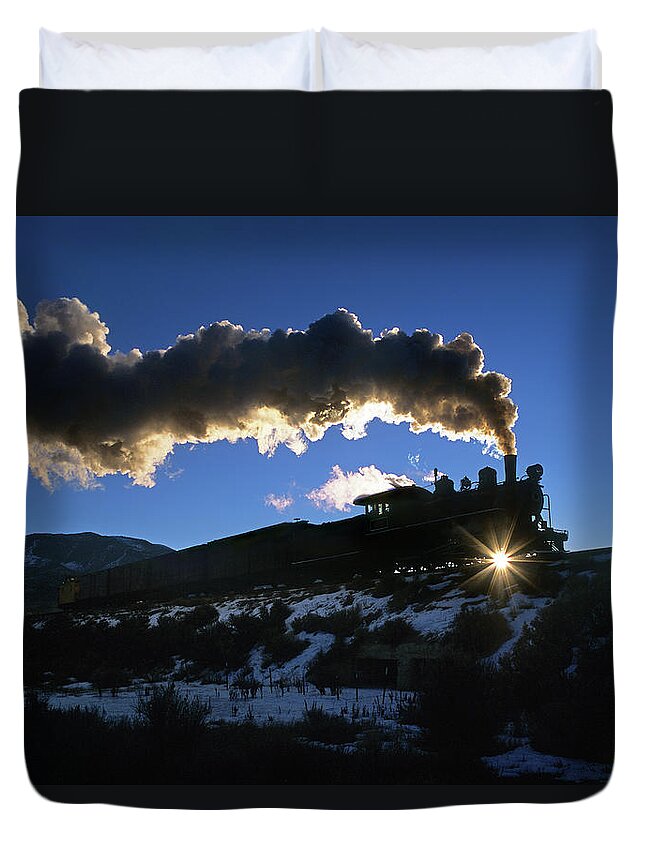 Freight Transportation Duvet Cover featuring the photograph Nevada Sunrise by Mike Danneman