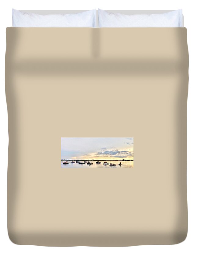 Trawlers Duvet Cover featuring the photograph Never Enough by Mary Capriole