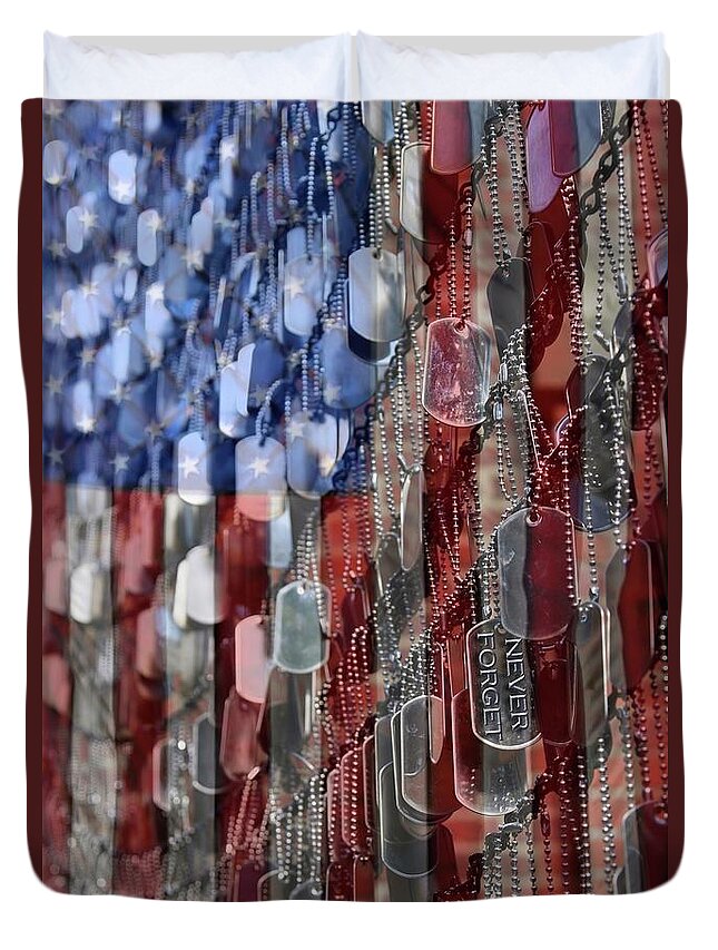 Patriotic Duvet Cover featuring the photograph Never Forget American Sacrifice by DJ Florek