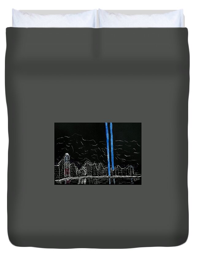 9-11 Duvet Cover featuring the photograph Never Forget by Branwen Drew