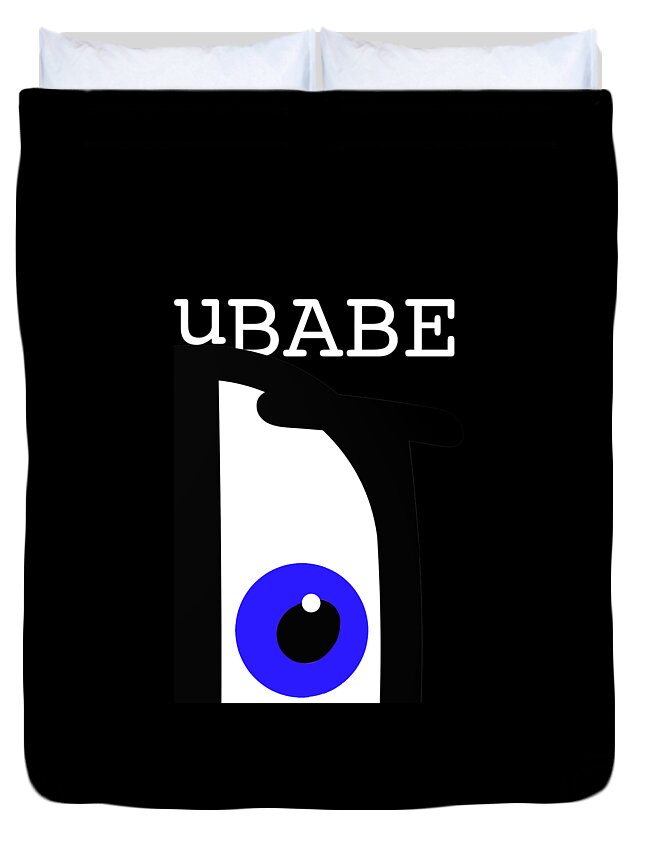 Ubabe Black Eye Duvet Cover featuring the digital art Night of the Babe by Ubabe Style