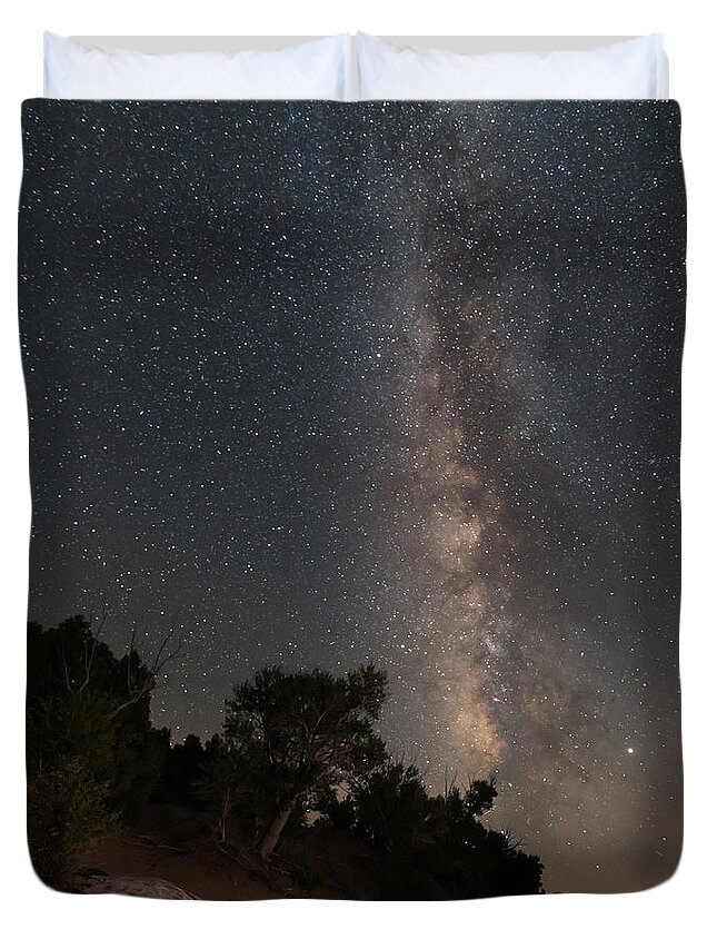 Great Sand Dunes National Park Duvet Cover featuring the photograph Night Sky Great Sand Dunes National Park by Dean Ginther