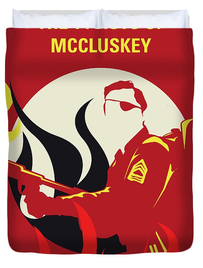 The 14 Fists Of Mccluskey Duvet Cover featuring the digital art No1118 My The 14 Fists of McCluskey minimal movie poster by Chungkong Art