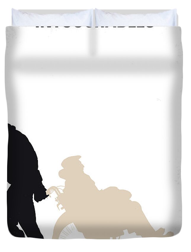 The Duvet Cover featuring the digital art No994 My Intouchables minimal movie poster by Chungkong Art
