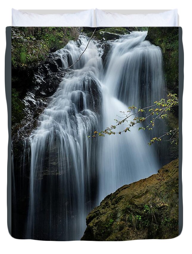 Slovenia Duvet Cover featuring the photograph Noisy Falls by Robert Grac