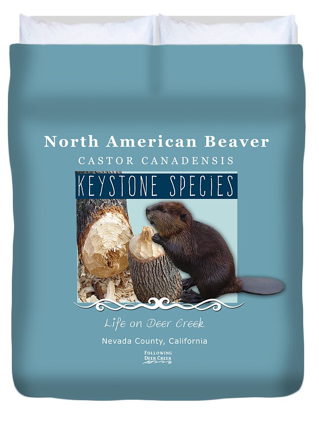 Castor Canadensis Duvet Cover featuring the digital art North American Beaver by Lisa Redfern