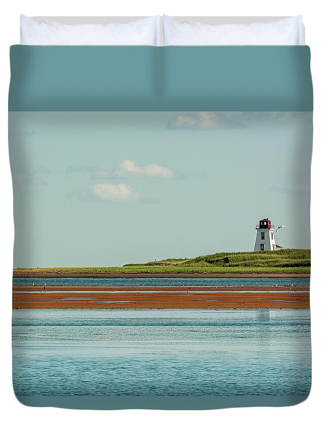 Prince Edward Island Duvet Cover featuring the photograph Northport Lighthosue by Douglas Wielfaert