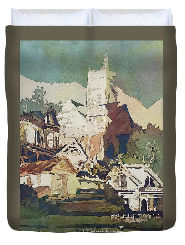 Victorian Duvet Cover featuring the painting Northwest by Victorian by Jenny Armitage