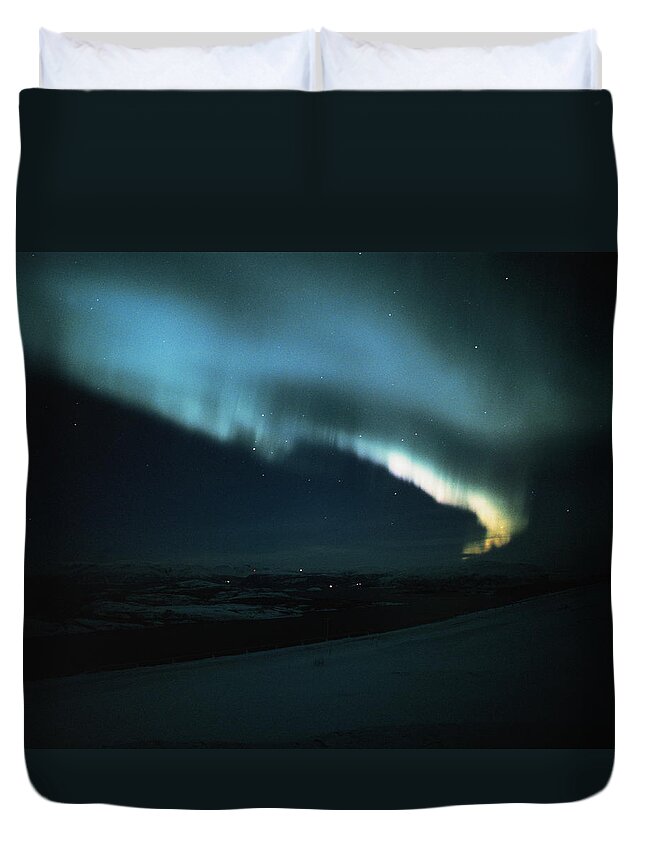 Scenics Duvet Cover featuring the photograph Norway,the Northern Lights by Arnulf Husmo