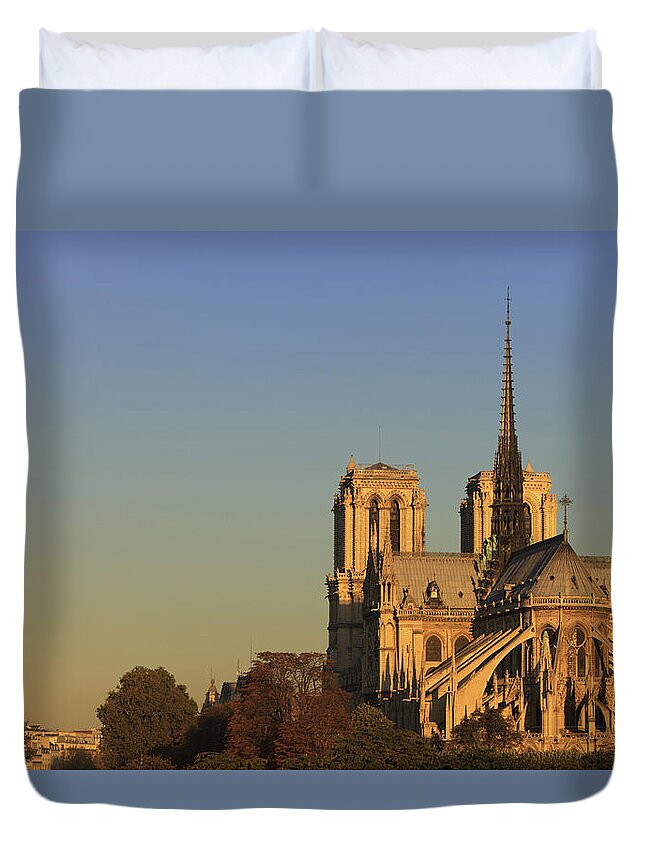 Gothic Style Duvet Cover featuring the photograph Notre Dame Cathedral by Christoph Rosenberger