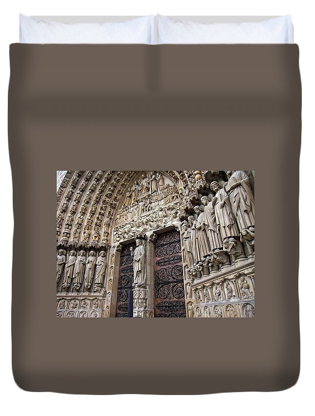 Architecture Duvet Cover featuring the photograph Notre Dame, Paris by Martin Smith