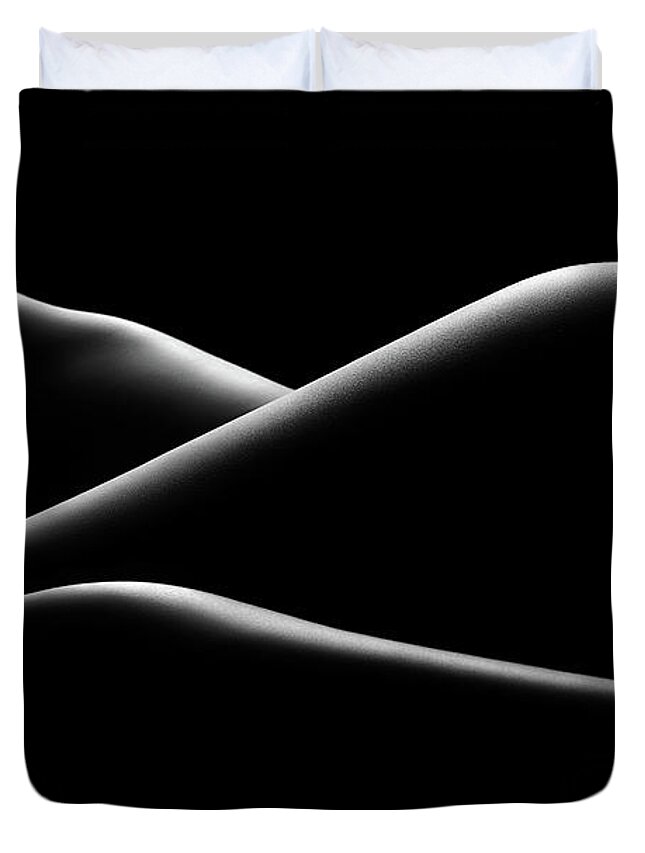 Woman Duvet Cover featuring the photograph Nude woman bodyscape 17 by Johan Swanepoel